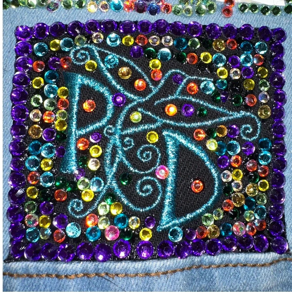 Paisley Crystal Embellished  Denim Jacket - Picture 4 of 9